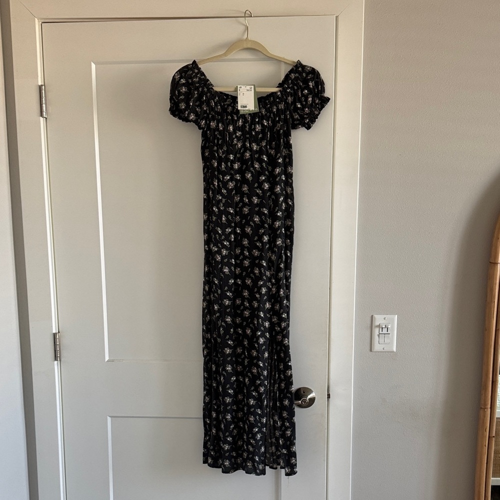 H&M Black Floral Maxi Dress